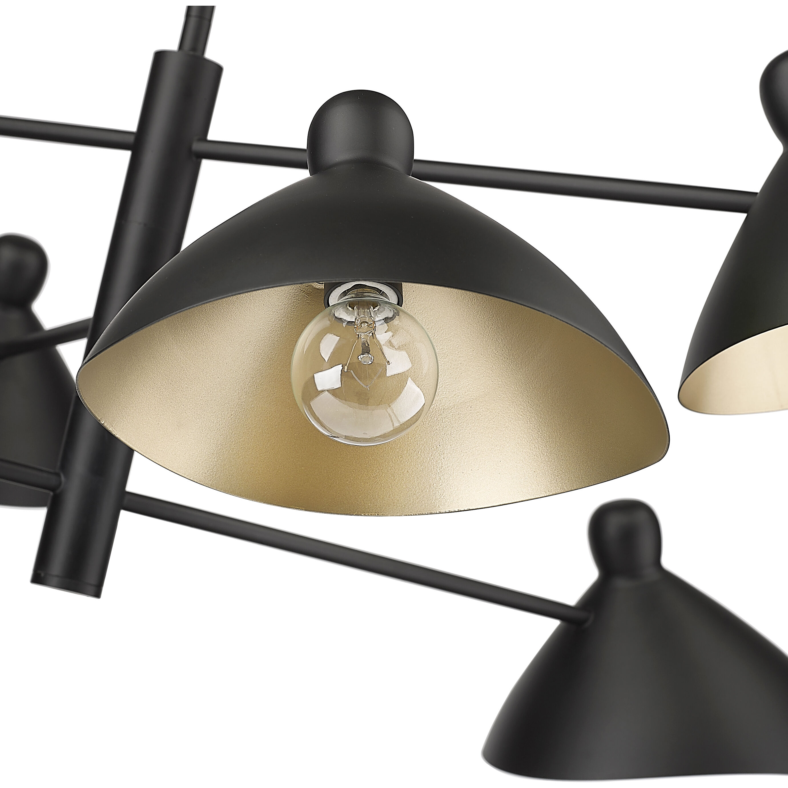 Warhol 6 Light 35 inch Matte Black Chandelier Ceiling Light